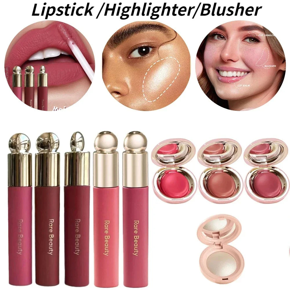 Lipstick 3-in-1 Eyes Liquid Blush Waterproof Mositure
