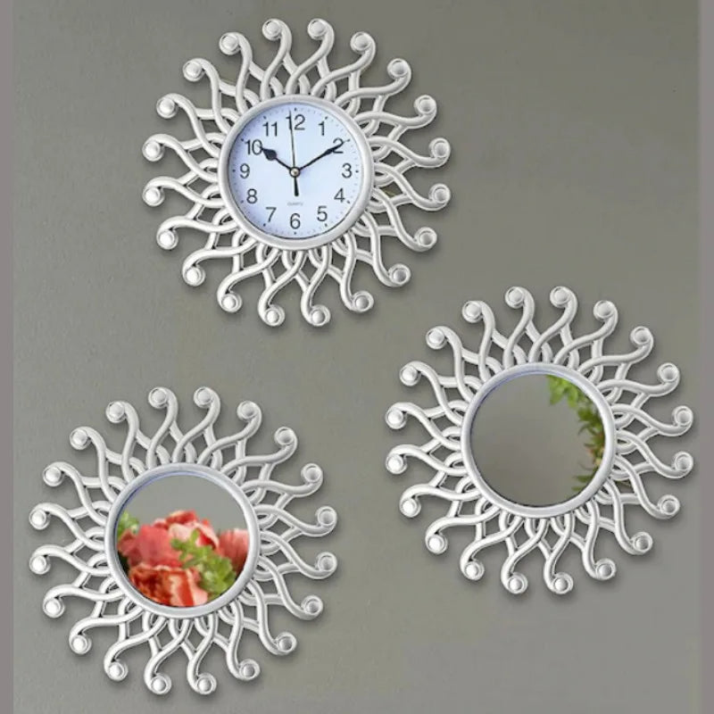 3 Pcs Clocks Antique Gold Frame