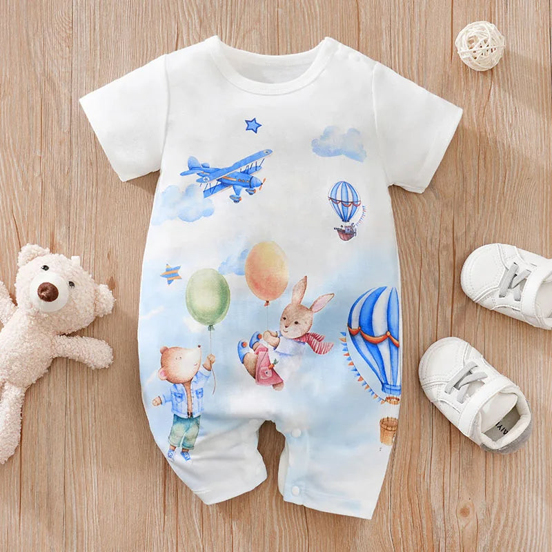 Summer Short Sleeve Baby Bodysuit