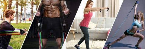 11 Pcs Fitness Resistance Bands Set - (IMPORTED)